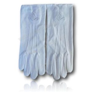 Gants Blancs 3 Griffes Équerre Compas "G" Blanc