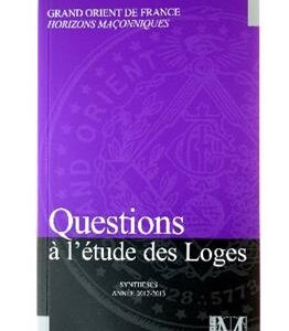 Livre Maçonnique Questions à l'Etude des Loges 2012-2013